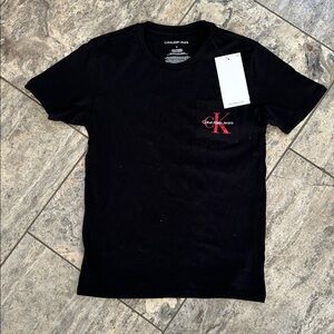 Calvin Klein Kids Black Tee with Red Logo